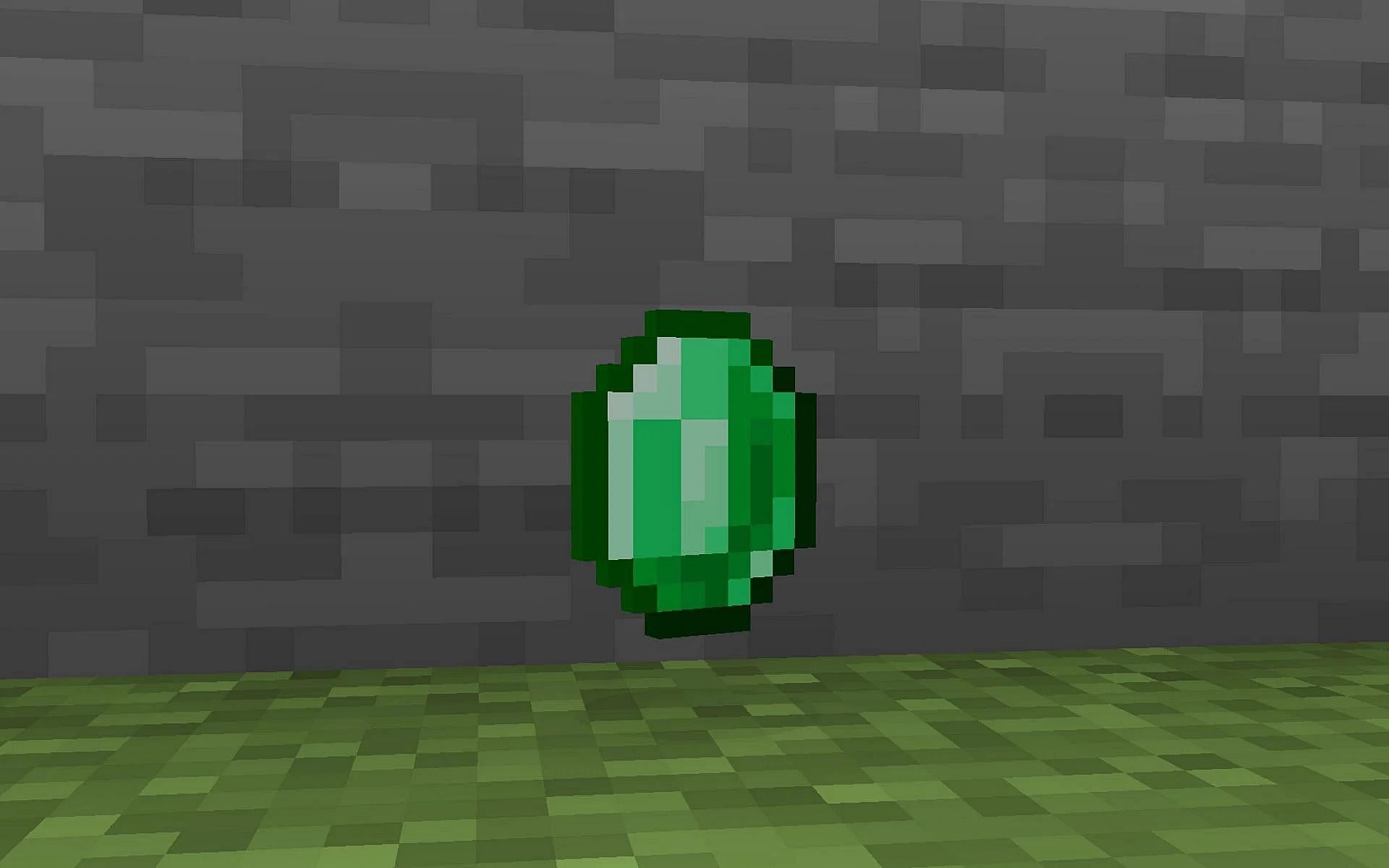 Minecraft player makes currency out of an emerald featuring villager